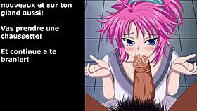 Machi Komacine from Hunter x Hunter hentai gives teasing JOI in French anime style.