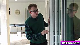 Jimmy michaels slams monster cock into three shaved pussies and mouths