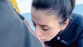 suckin his huge cock at -10 degrees then swallowin hot cum mouthful on tongue