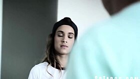 dude's fantasy fails as lesbian petite ignores huge cock for pussy licking