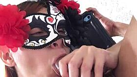 Watch this horny latina wife swallow every drop as cock throbs cum in mouth