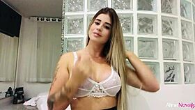 Blonde Young Hottie Rides Cock After Makeup, Pussy Gripping Tight in Passion