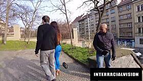 Hot bisexual couple takes BBC pounding in garage group smash