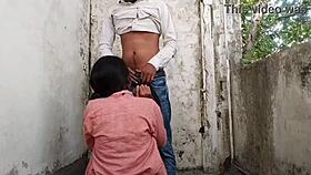 Desi village teen schoolgirl's outdoor viral mms fuck with boyfriend