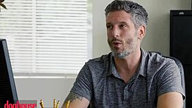 Blonde bombshell secretary rides boss cock creampie dream