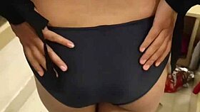 Curvy student babe gets wild in the hotel bathroom