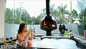 what if this busty milf's wet pussy drips in bathroom tease?