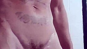 She strokes her big hard monster cock on webcam with dirty talk