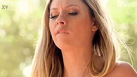 rebecca volpetti's cock hungry outdoor dp threesome with deepthroat