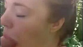 A cute tinder girl eagerly sucks cock outdoors in public pov bliss