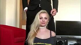 bound british blonde summer ray humiliated in garage by master with rough toy domination