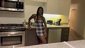 Kendale secretly bends over horny petite ebony slut doggystyle