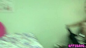 Petite Teen BFFs' Strip Pong Turns Into Wild Bisexual Orgy Bang!