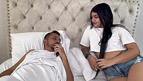 Sara seduces latina bbw for deepthroat suck rough pussy fuck