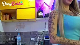 hired maid teases with huge ass then cleans cock