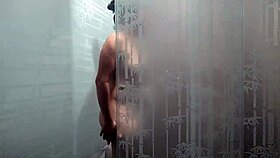 ripping towel off friend to lick pussy and ride in lesbian ass play