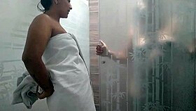 ripping towel off friend to lick pussy and ride in lesbian ass play