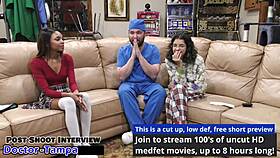 dr tampa chokes solana deepthroat gags her backstage in latex gloves vibrator play