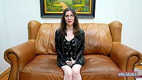 Inked nerdy Hazel O'Connor teases POV with glasses before deepthroat toy suck