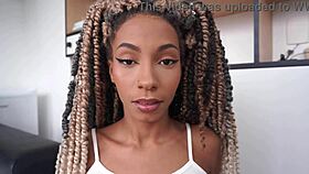 Super slim 18yo ebony teen takes bbc anal with dirty talk