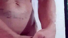 She strokes her big hard monster cock on webcam with dirty talk