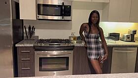 Kendale secretly bends over horny petite ebony slut doggystyle