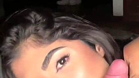 damn this petite latina 18yo gags sloppy deep on cock till cum floods mouth on casting