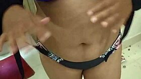 Curvy student babe gets wild in the hotel bathroom