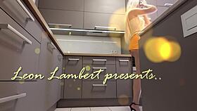 Hot Blonde Legs Tease Miniskirt Ass In Kitchen Heels