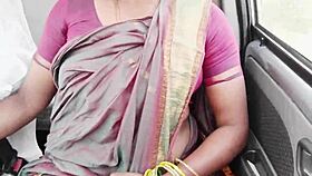 House maid with big boobs enjoys car ride and dirty Telugu talk
