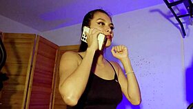 exotic latina wife starts gym training with personal coach homemade