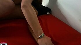 Redhead Nicoly Mattos licks hairy pussy in hot oil lesbian massage