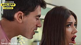 Join Sara Blonde's bedroom threesome with rough riding?