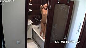 cute aurora 18+ caught showering hidden cam spy