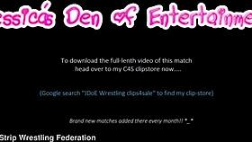 chrissy morgan vs jess west bra panties strip wrestling loser dildoed