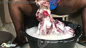 Shaved Housewife Laundry Turns into Wet Pussy Exposure