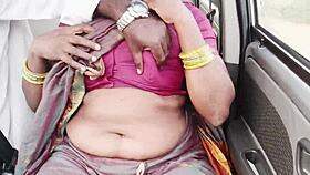 House maid with big boobs enjoys car ride and dirty Telugu talk