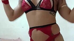 trans beauty sits patiently waiting for her eager client to arrive