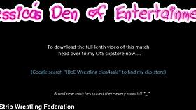 chrissy morgan vs jess west bra panties strip wrestling loser dildoed