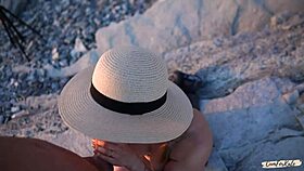 a young couple breaks barriers with passionate public beach sex and rough fucking