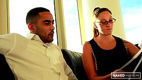 Melanie Hicks gapes tight pussy on strong black dick!