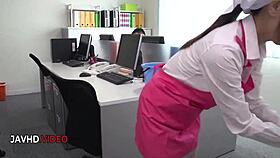 Chihiro Akino's hardcore office blowjob begs for thick Asian creampie