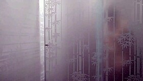 ripping towel off friend to lick pussy and ride in lesbian ass play