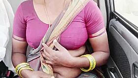 House maid with big boobs enjoys car ride and dirty Telugu talk