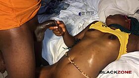 close up on this juicy redhead's dripping wet pussy getting oiled and ripped clothes fucked