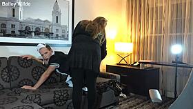 Sissy maid crossdresser learns humiliating tasks in homemade training