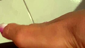 Mature blonde babe masturbates solo in lingerie on bed while parents away