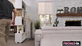 blonde babe scout slut bends over for mmf group pounding with facials and tight pussy riding