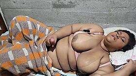 chubby beauty takes big load in intimate session