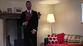 bound british blonde summer ray humiliated in garage by master with rough toy domination